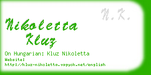 nikoletta kluz business card